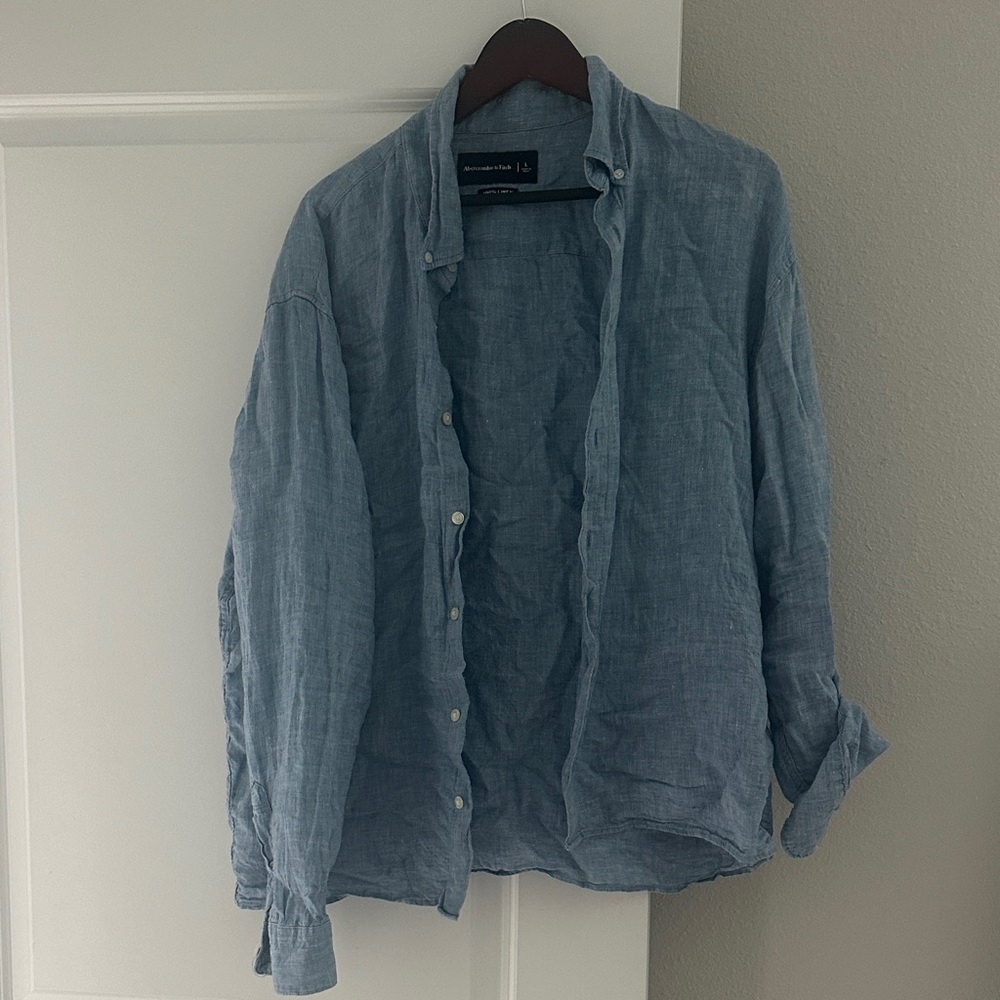 Abercrombie & Fitch Casual Blue Button Down Shirt